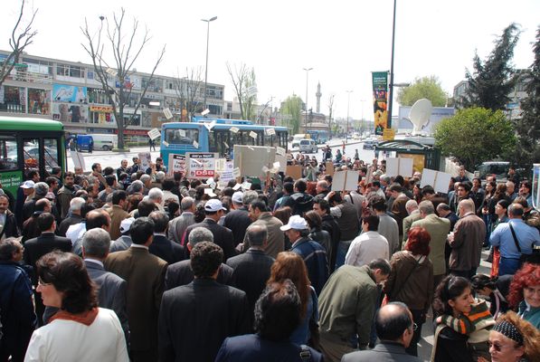 DİSK, KESK, TMMOB ve TTB'nin Örgütlediği SSGSS Karşıtı Unkapanı Basın Açıklaması / 10.04.2008