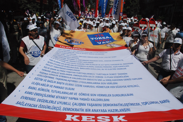 KESK'li emekçiler Ankara'da miting düzenledi / 20.06.2009