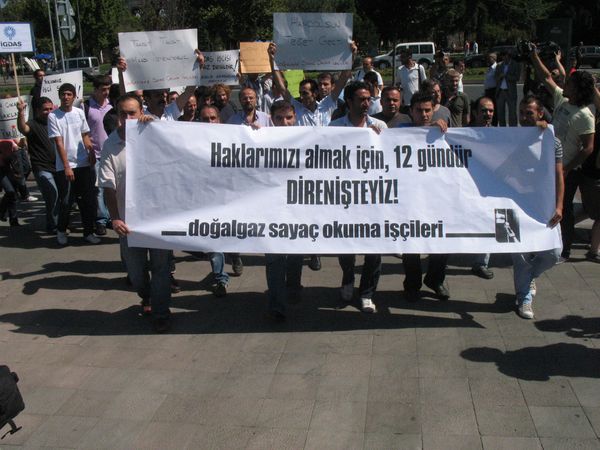 Direnişlerinin 12. gününde doğalgaz işçileri alanlarda! / 14.08.2009