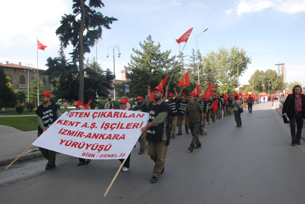 Kent A.Ş. işçilerinin yürüyüşü sona erdi! / 18.10.2009