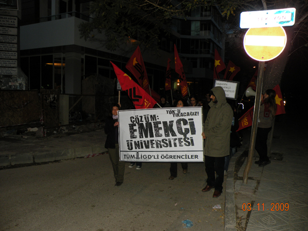 Ankara'da TÜM-İGD'li öğrencilerin "YÖK'ü yıkacağız, çözüm Emekçi Üniversitesi!" eylemi
