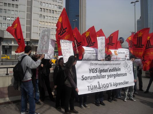 TÜM-İGD'li öğrenciler YGS'ye ÖSYM'ye kalem kırdı! / 13.04.2011
