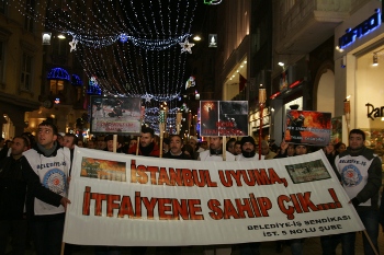 İtfaiye işçisi alanlarda hakkını arıyor!