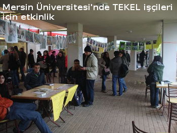 Mersin Üniversitesi'nde TEKEL işçileri için resim sergisi