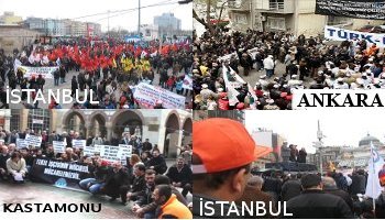 TEKEL işçileri için oturma eylemleri yapıldı