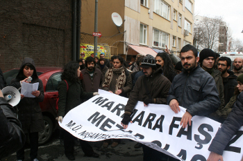 Marmara Üniversitesin'de faşist saldırılara karşı eylem