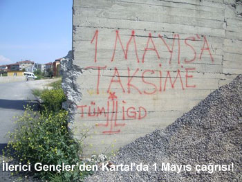 Kartal'da İlerici Gençler'den 1 Mayıs'ta Taksim'e yazılaması