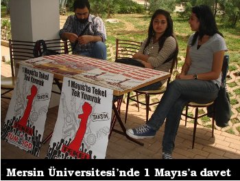 Mersin Üniversitesi'nde İlerici Gençlik standı ve 1 Mayıs'a davet