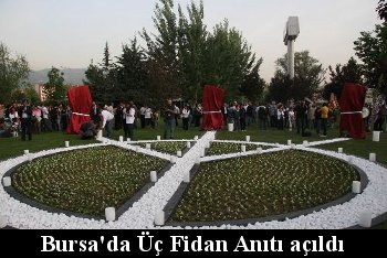 Katledilen üç sosyalistin anısına Bursa'da üç fidan anıtı açıldı