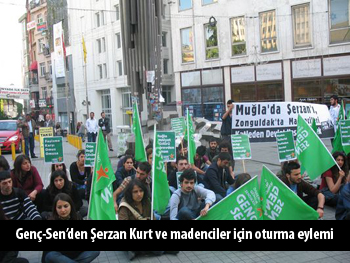 GENÇ-SEN Şerzan Kurt ve maden işçileri için oturma eylemi gerçekleştirdi
