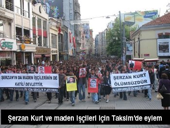Şerzan Kurt ve Zonguldak'ta katledilen 30 işçi için Taksim'de basın açıklaması
