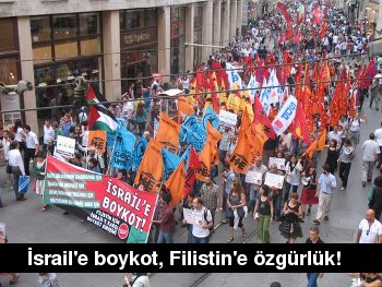 Filistin İçin İsrail'e Karşı Boykot Girişimi Taksim'de eylemdeydi