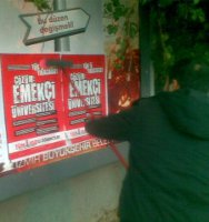 İzmir Buca'da 6 Kasım afişlemesi yapıldı