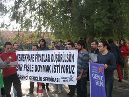 İzmir Genç-Sen'den eylem: "Bir fişle doymak istiyoruz!"
