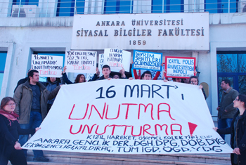 İlerici, devrimci öğrenciler 16 Mart katliamlarını Ankara'da protesto etti