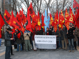 Ankara'da ilericiler haykırdı: "Diren Libya seninleyiz!"