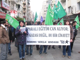 İzmir Genç-Sen'den inşaatta ölen üniversite öğrencisi Nesih Taşkın için eylem!