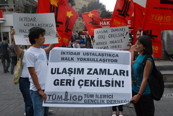 İlerici gençler Ankara'da ulaşım zamlarına karşı eylem yaptı