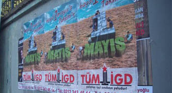 İlerici Gençler, Mecidiyeköy'ü 1 Mayıs afişleriyle donattı