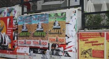 Ankara sokakları 1 Mayıs'ta Taksim'e afişleriyle donatıldı
